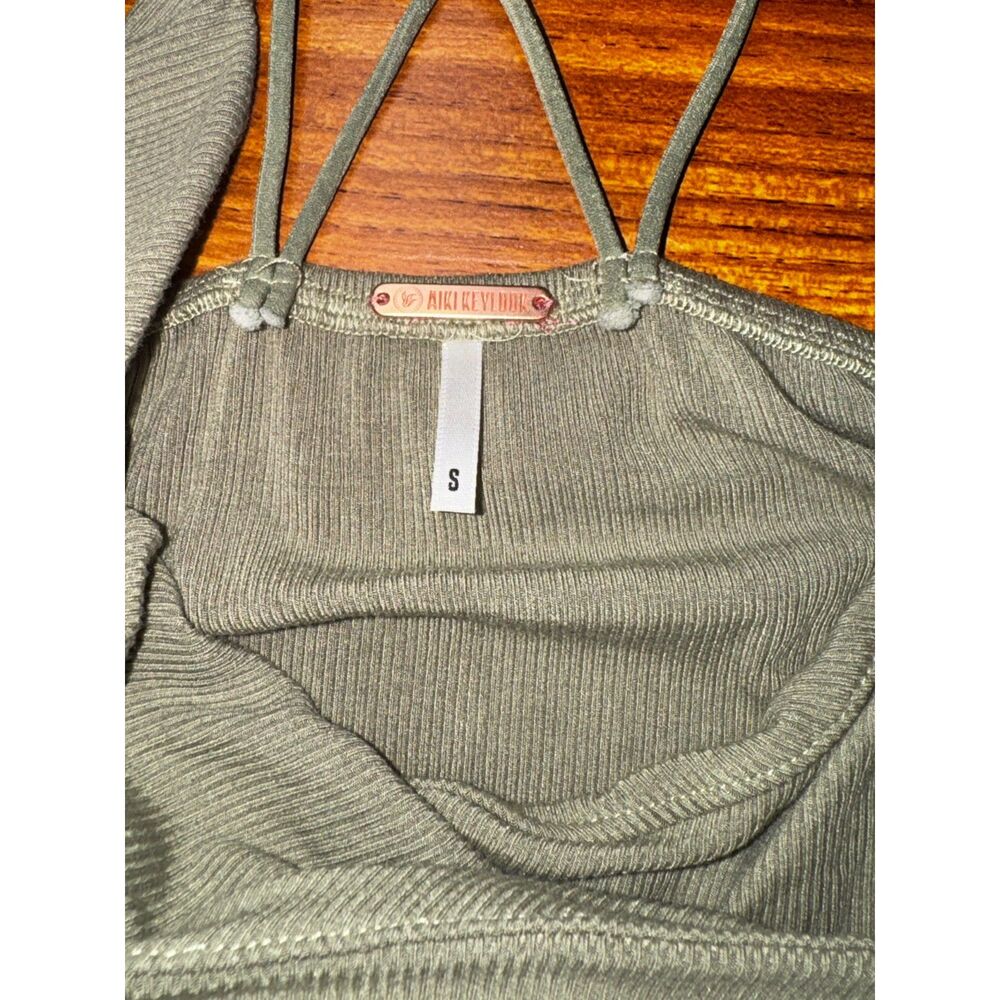 Olive Green CrissCross Bodycon Mini Dress - Picture 3 of 4